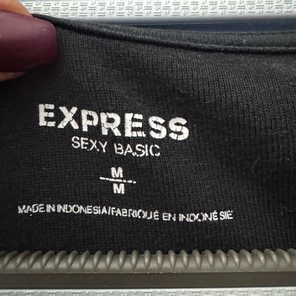 Express Elegant Black Ruched Blouse - Picture 3 of 3